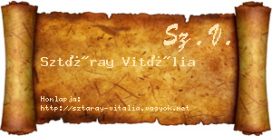 Sztáray Vitália névjegykártya